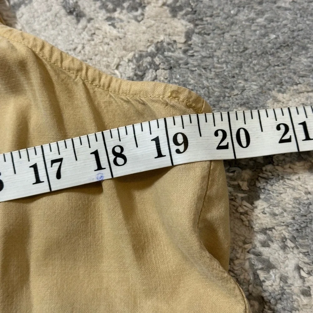 Cloth & Stone Romper Button Front Tie Waist Size M Tan Utility Safari Sleeveless
